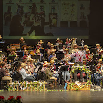 La banda de la escuela de la Agrupación Musical San Indalecio lo pasa en grande con ‘Los Músicos de Bremen’
