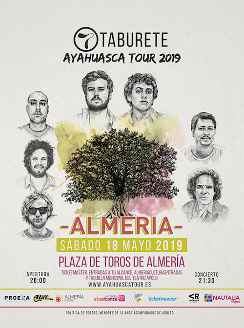 Taburete actuará por primera vez en Almería el 18 de mayo, dentro de su gira ‘Ayahuasca Tour’
